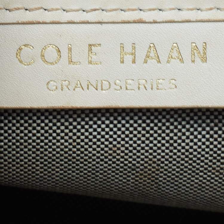 Pre Owned Cole Haan Off  White Leather Grand Series Tote