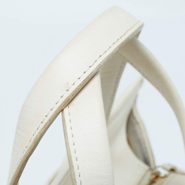 Pre Owned Cole Haan Off  White Leather Grand Series Tote