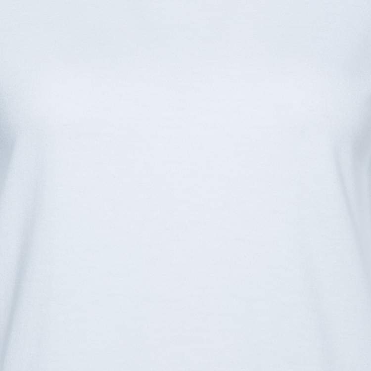 Pre Owned Comme des Garcons Play White Logo Print Cotton Long Sleeve T-Shirt M