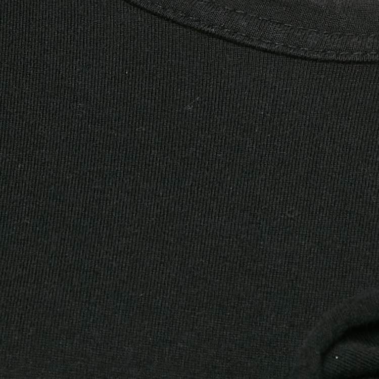 Pre Owned Comme des Garcons Black Cotton Ruffle Detail T-Shirt L