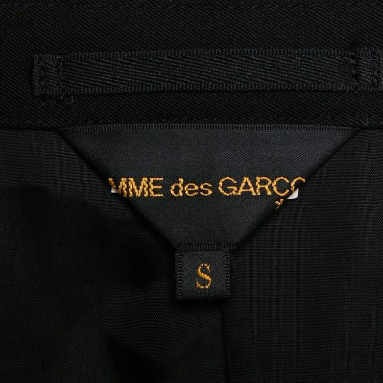 Pre Owned COMME des GARÇONS Black Wool Detachable Panel Detail Blazer S