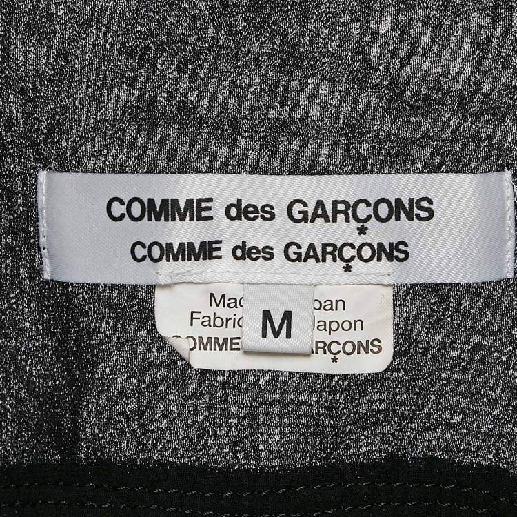 Pre Owned Comme des Garcons Black Crepe Long Sleeve Sheer Shirt M