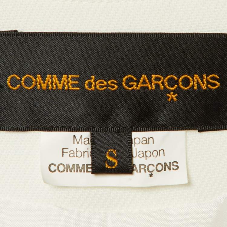 Pre Owned Comme des Garcons  White Crepe Oversized Open Jacket S