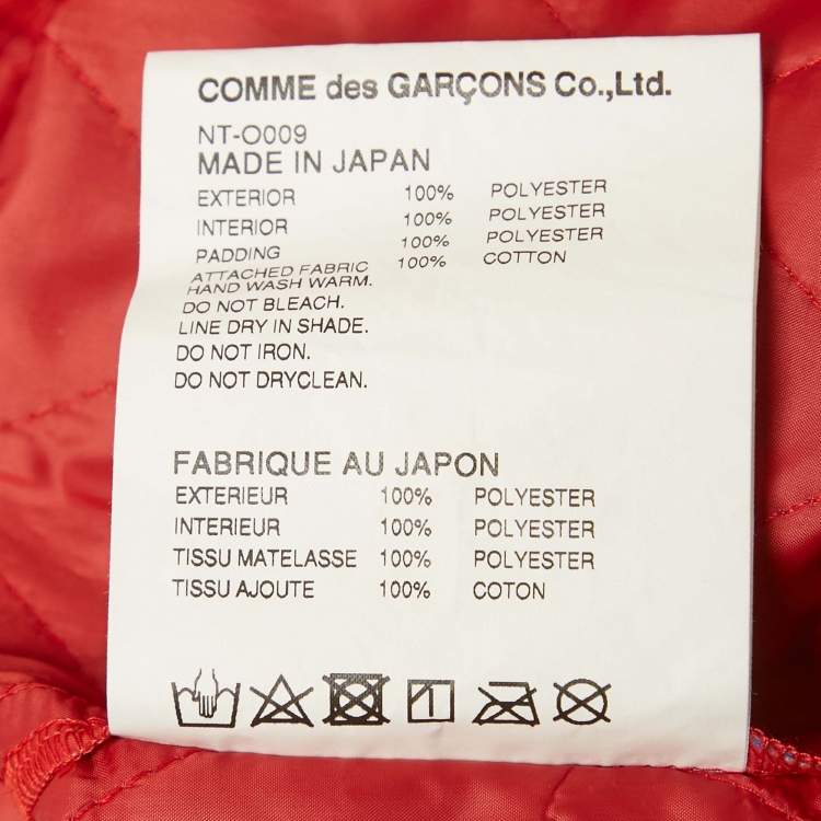 Pre Owned Comme des Garçons Red Tartan Synthetic Quilted Midi Dress M