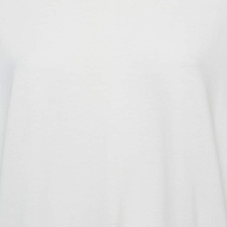Pre Owned Comme des Garcons White Wool and Jersey Asymmetric T-Shirt Dress M