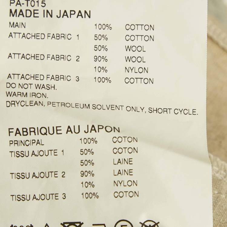 Pre Owned Comme des Garcons White Wool and Jersey Asymmetric T-Shirt Dress M