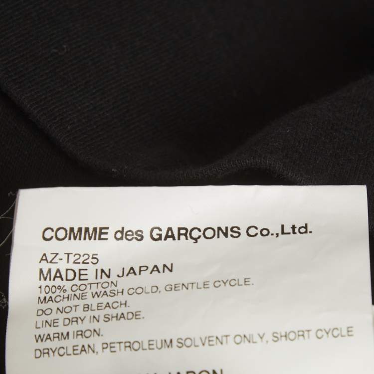 Pre Owned Comme Des Garcons PLAY Black Jersey Embroidered Heart T-Shirt XS