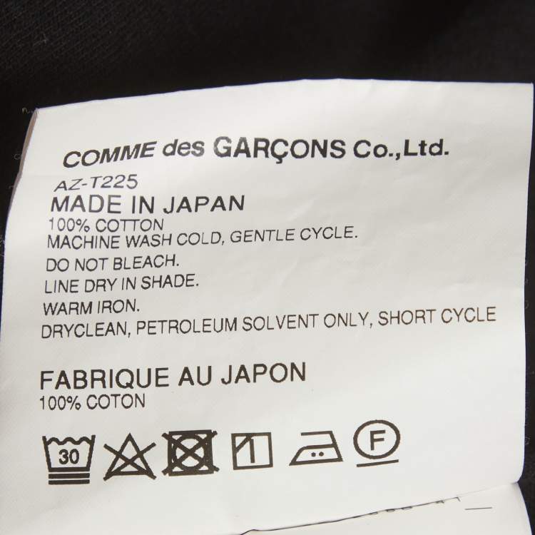 Pre Owned Comme Des Garcons PLAY Black Jersey Embroidered Heart T-Shirt XS