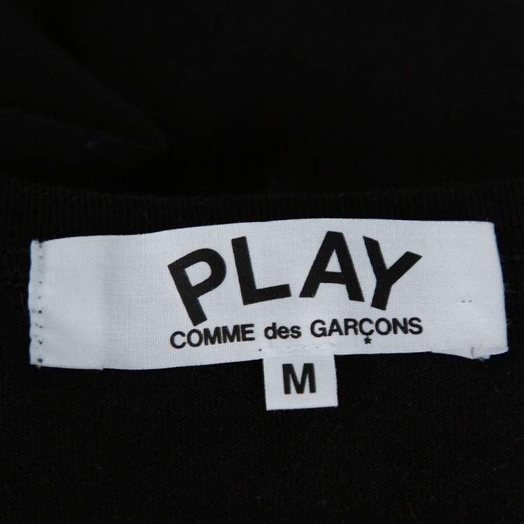 Pre Owned Comme des Garçons Play Black Cotton Jersey Long Sleeve T-Shirt M