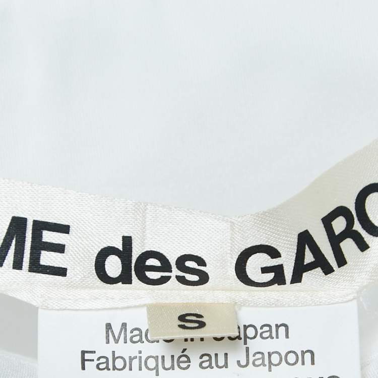Pre Owned Comme des Garcons White Cotton Ruffled Tulle Shirt S