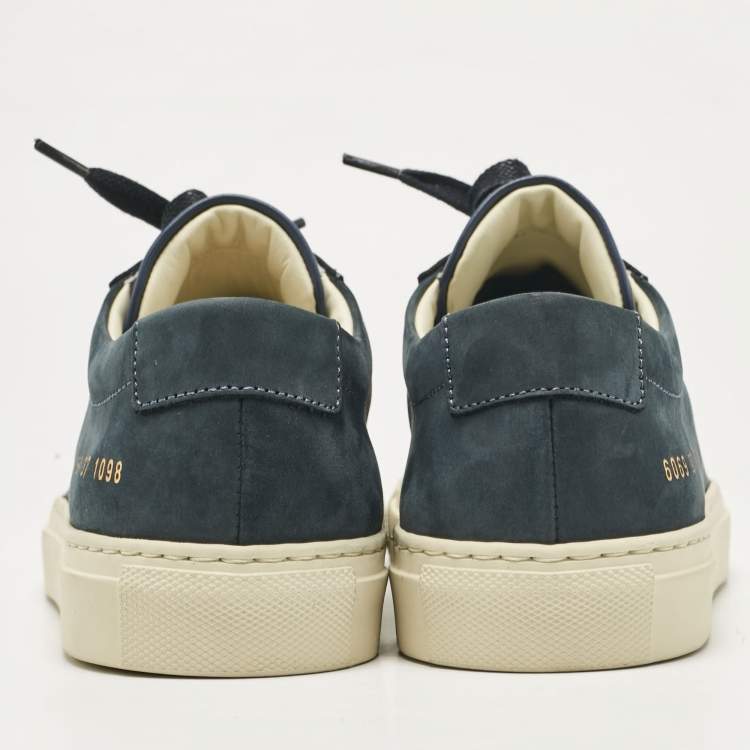Pre Owned Common Projects Navy Blue Nubuck Achilles Sneakers Size 37