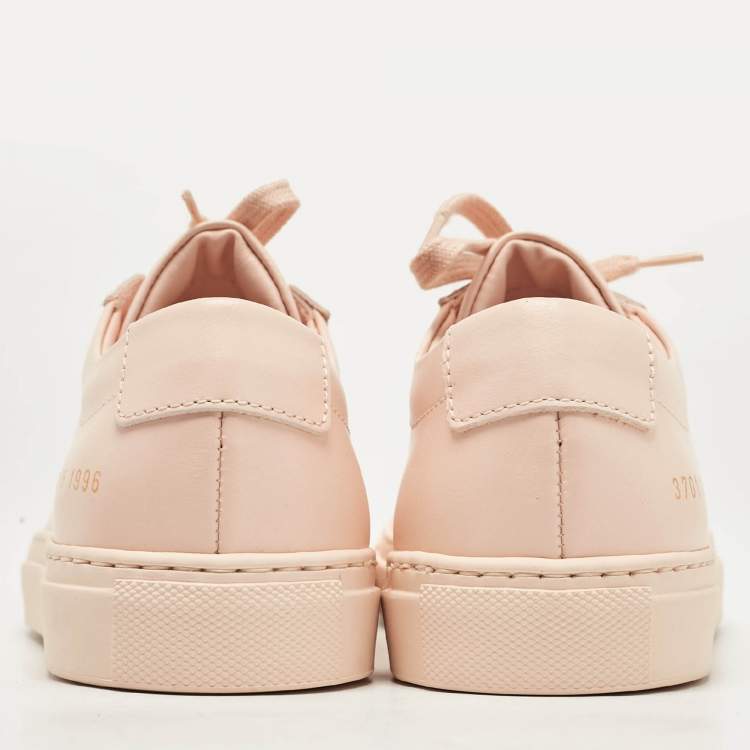 Pre Owned Common Projects Beige Leather Achilles Sneakers Size 36