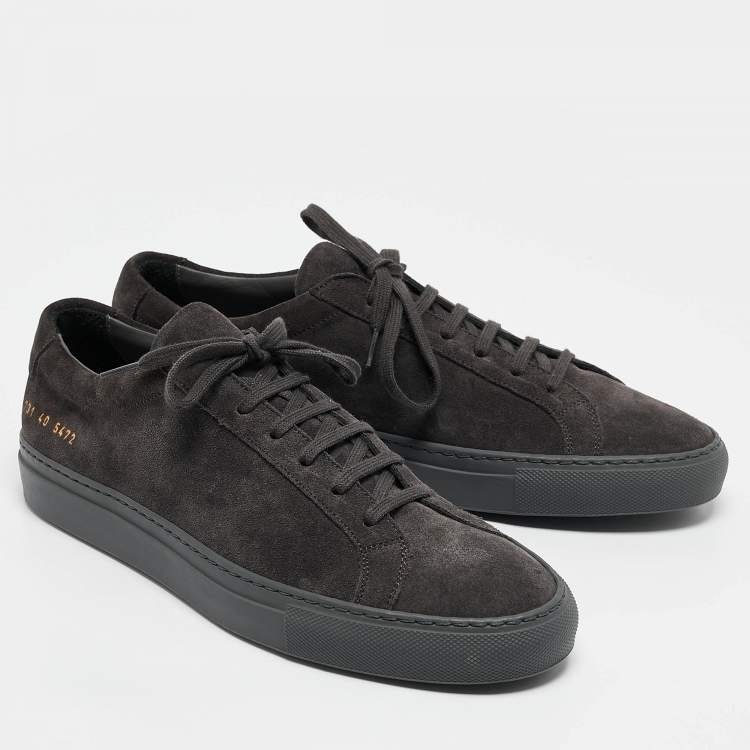 Pre Owned Common Projects Grey Suede Achilles Low Top Sneakers Size 40