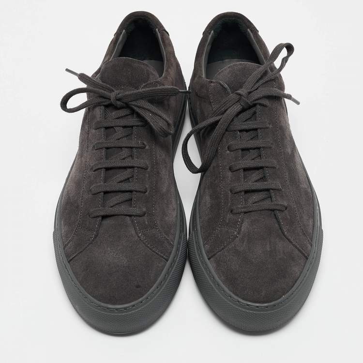 Pre Owned Common Projects Grey Suede Achilles Low Top Sneakers Size 40