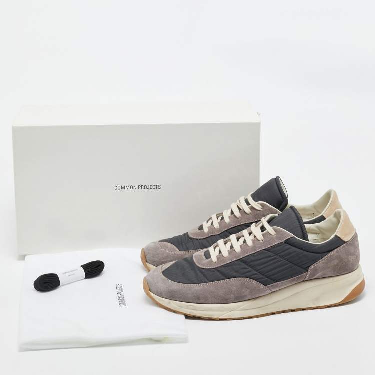 Pre Owned Common Projects Grey Suede and Nylon Track Classic Sneakers Size 40