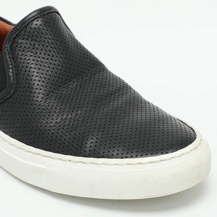 Pre Owned Common Projects Black Perforated Leather Slip On Sneakers Size 35