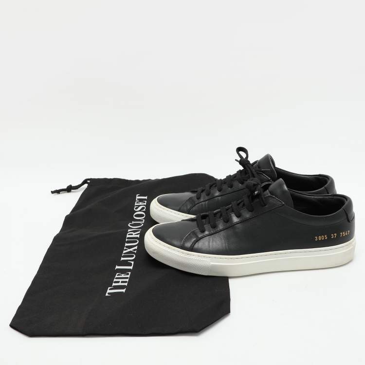 Pre Owned Common Projects Black Leather Low Top Sneakers Size 37