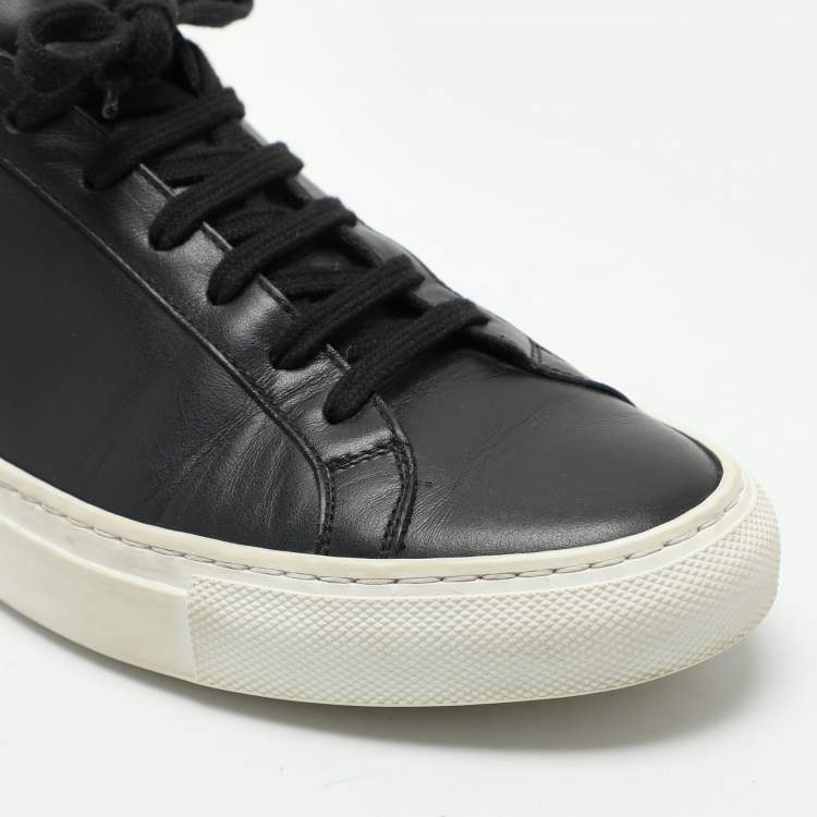 Pre Owned Common Projects Black Leather Low Top Sneakers Size 37