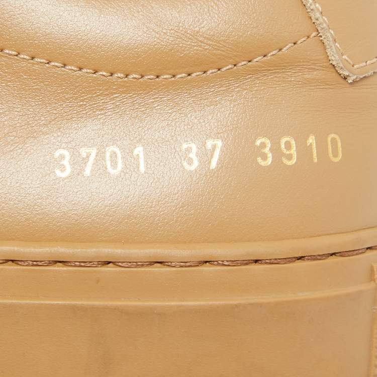 Pre Owned Common Projects Brown Leather Achilles Sneakers Size 37