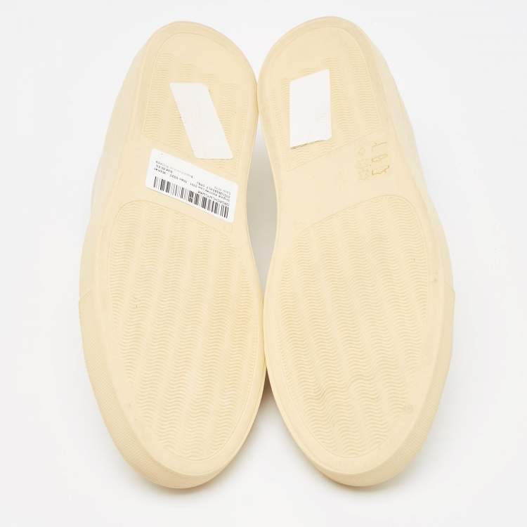 Pre Owned Common Projects Yellow Leather Achilles Sneakers Size 40