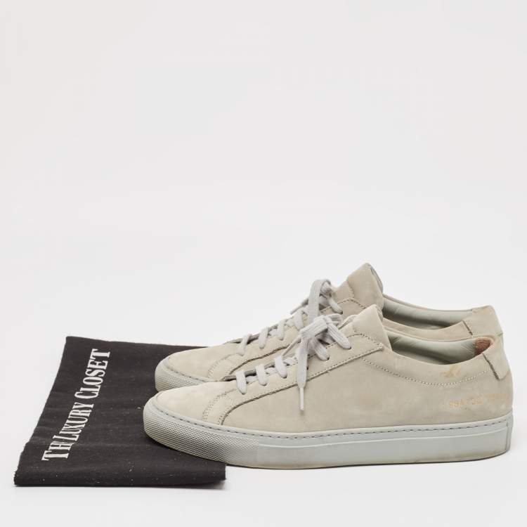 Pre Owned Common Projects Grey Suede Achilles Lace Up Sneakers Size 38