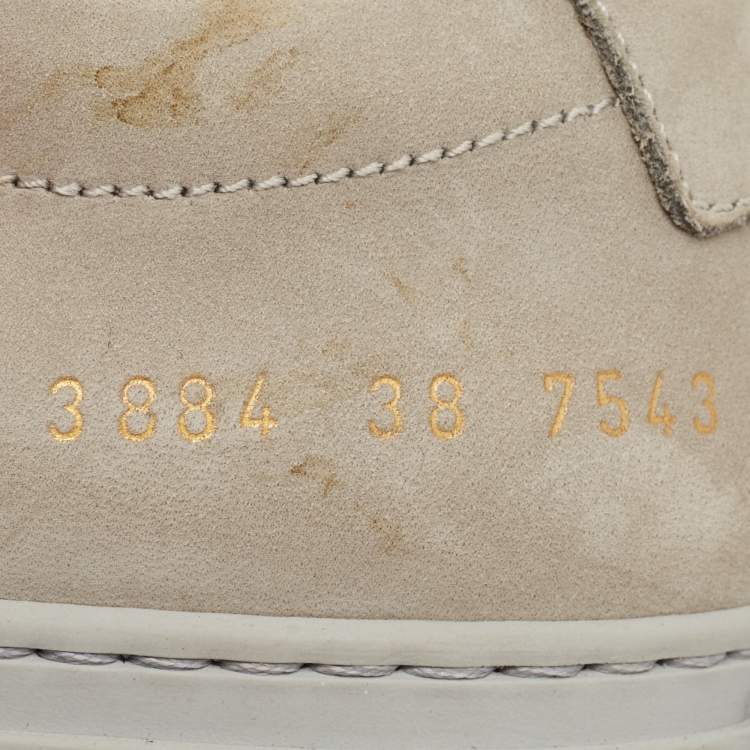 Pre Owned Common Projects Grey Suede Achilles Lace Up Sneakers Size 38