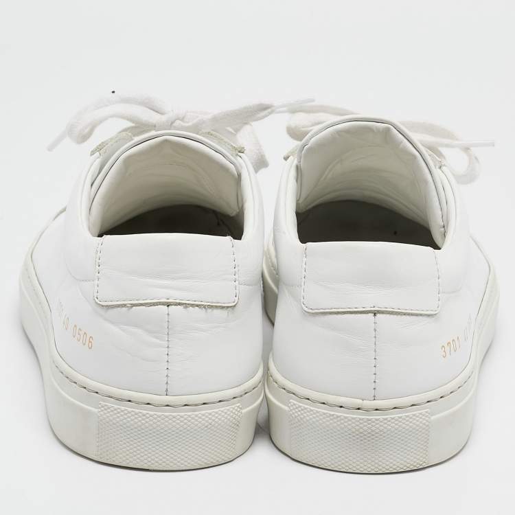 Pre Owned Common Projects White Leather Achilles Sneakers Size 40