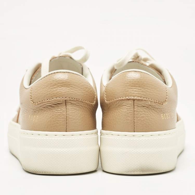 Pre Owned Common Projects Tan Leather BBall Super Sneakers Size 35