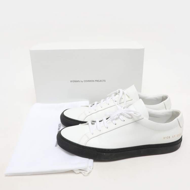 Pre Owned Common Projects White Leather Achilles Sneakers Size 41