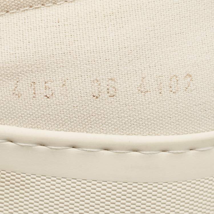 Pre Owned Common Projects White Canvas Slip On Sneakers Size 36