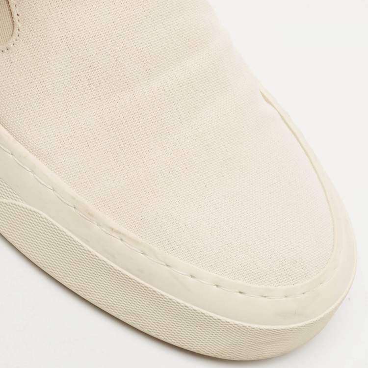 Pre Owned Common Projects White Canvas Slip On Sneakers Size 36