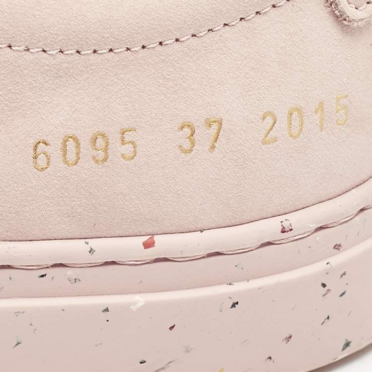 Pre Owned Common Projects Blush Pink Nubuck Leather Achilles Low Top Sneakers Size 37