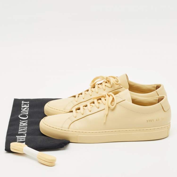 Pre Owned Common Projects Cream Leather Achilles Low Top Sneakers Size 40