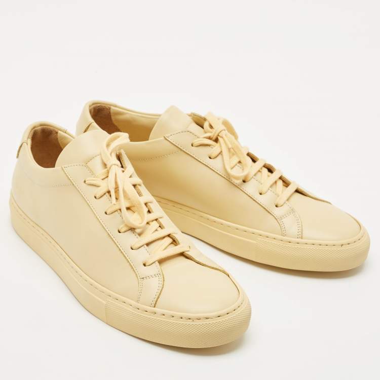 Pre Owned Common Projects Cream Leather Achilles Low Top Sneakers Size 40
