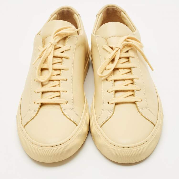 Pre Owned Common Projects Cream Leather Achilles Low Top Sneakers Size 40