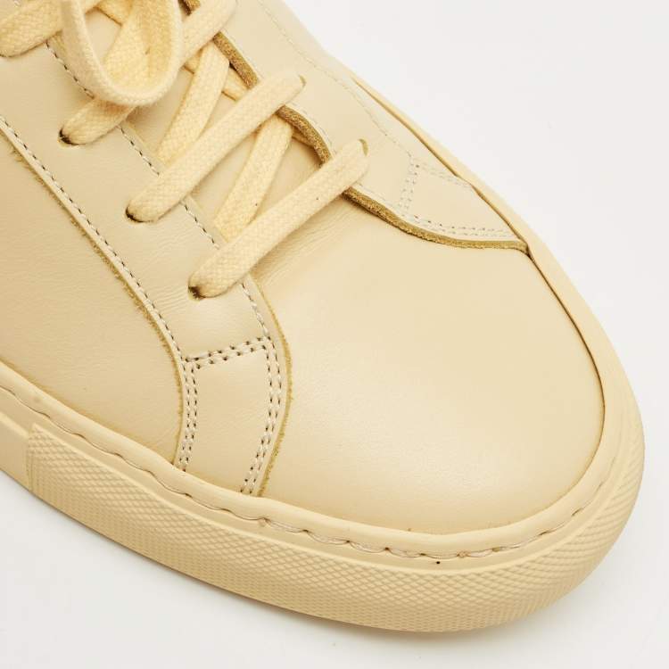Pre Owned Common Projects Cream Leather Achilles Low Top Sneakers Size 40