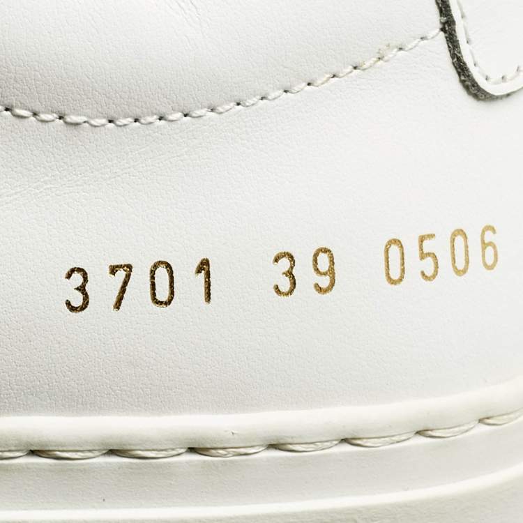 Pre Owned Common Projects White Leather Achilles Sneakers Size 39
