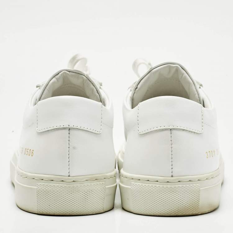 Pre Owned Common Projects White Leather Achilles Sneakers Size 39