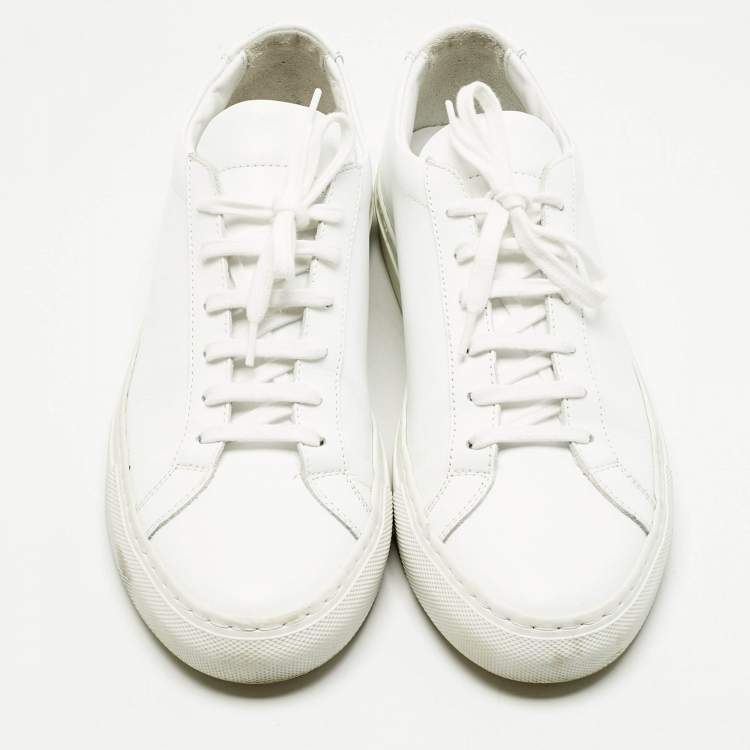 Pre Owned Common Projects White Leather Achilles Sneakers Size 39
