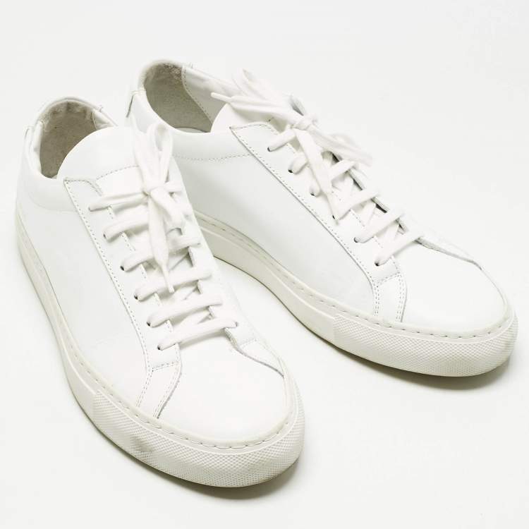 Pre Owned Common Projects White Leather Achilles Sneakers Size 39