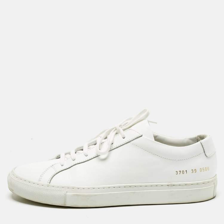 Pre Owned Common Projects White Leather Achilles Sneakers Size 39