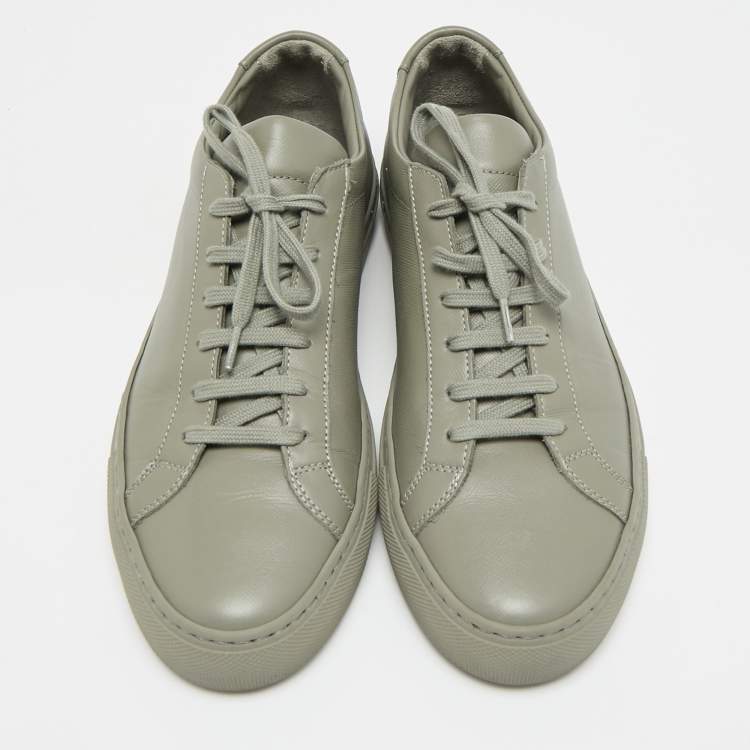 Pre Owned Common Projects Achilles Size 40 Grey Leather Low Top Sneakers