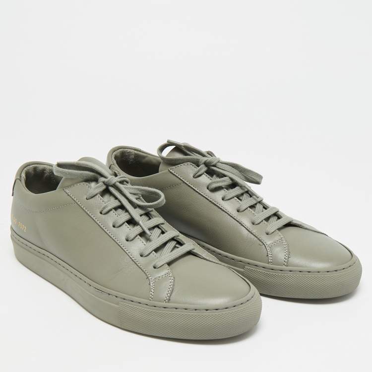 Pre Owned Common Projects Achilles Size 40 Grey Leather Low Top Sneakers
