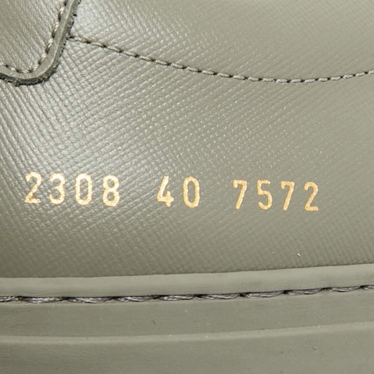 Pre Owned Common Projects Achilles Size 40 Grey Leather Low Top Sneakers