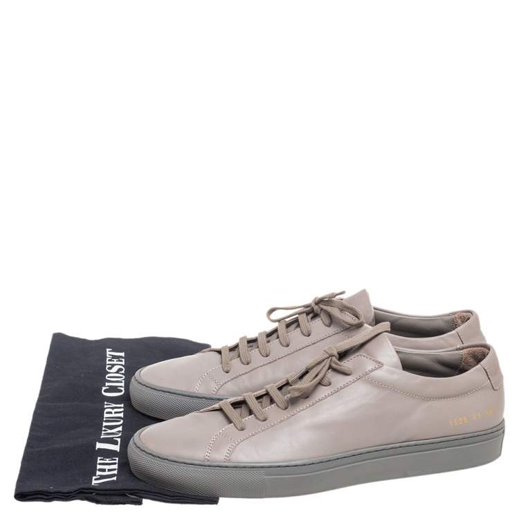 Pre Owned Common Projects Grey Leather Low Top Sneakers Size 41