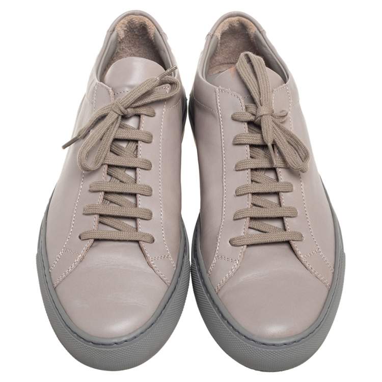 Pre Owned Common Projects Grey Leather Low Top Sneakers Size 41