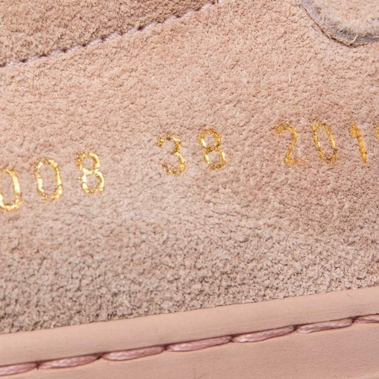 Pre Owned Common Projects Pink Suede  Achilles Lace Up Sneaker Size 38