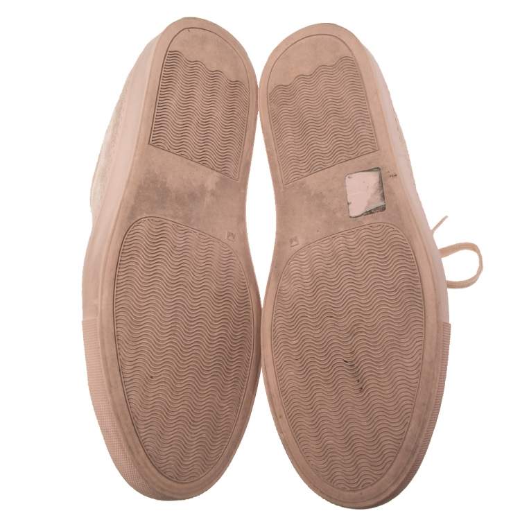 Pre Owned Common Projects Pink Suede  Achilles Lace Up Sneaker Size 38