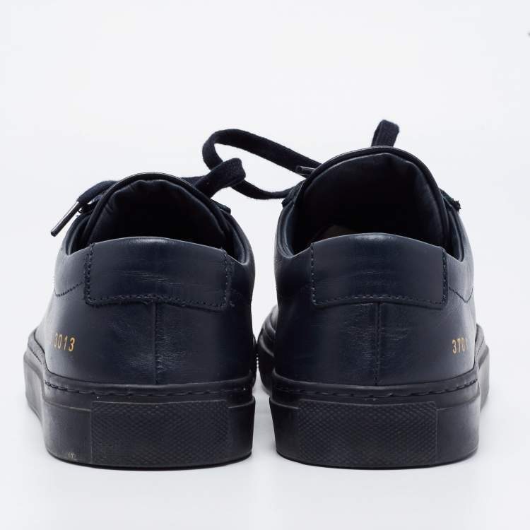 Pre Owned Common Projects Blue Leather Low Top Sneakers Size 35
