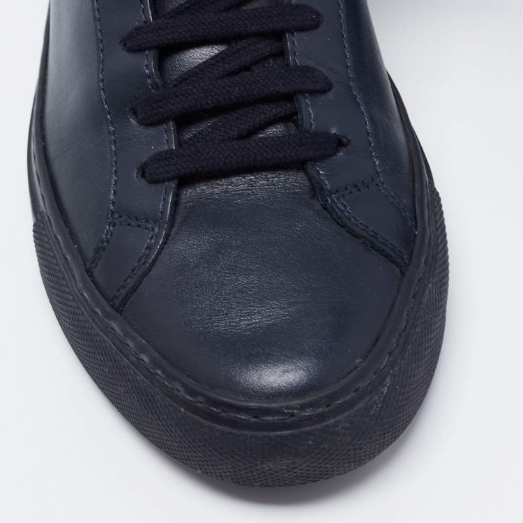 Pre Owned Common Projects Blue Leather Low Top Sneakers Size 35